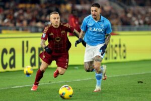 Roma-Napoli 1-1, nel recupero Angelino risponde a Spinazzola